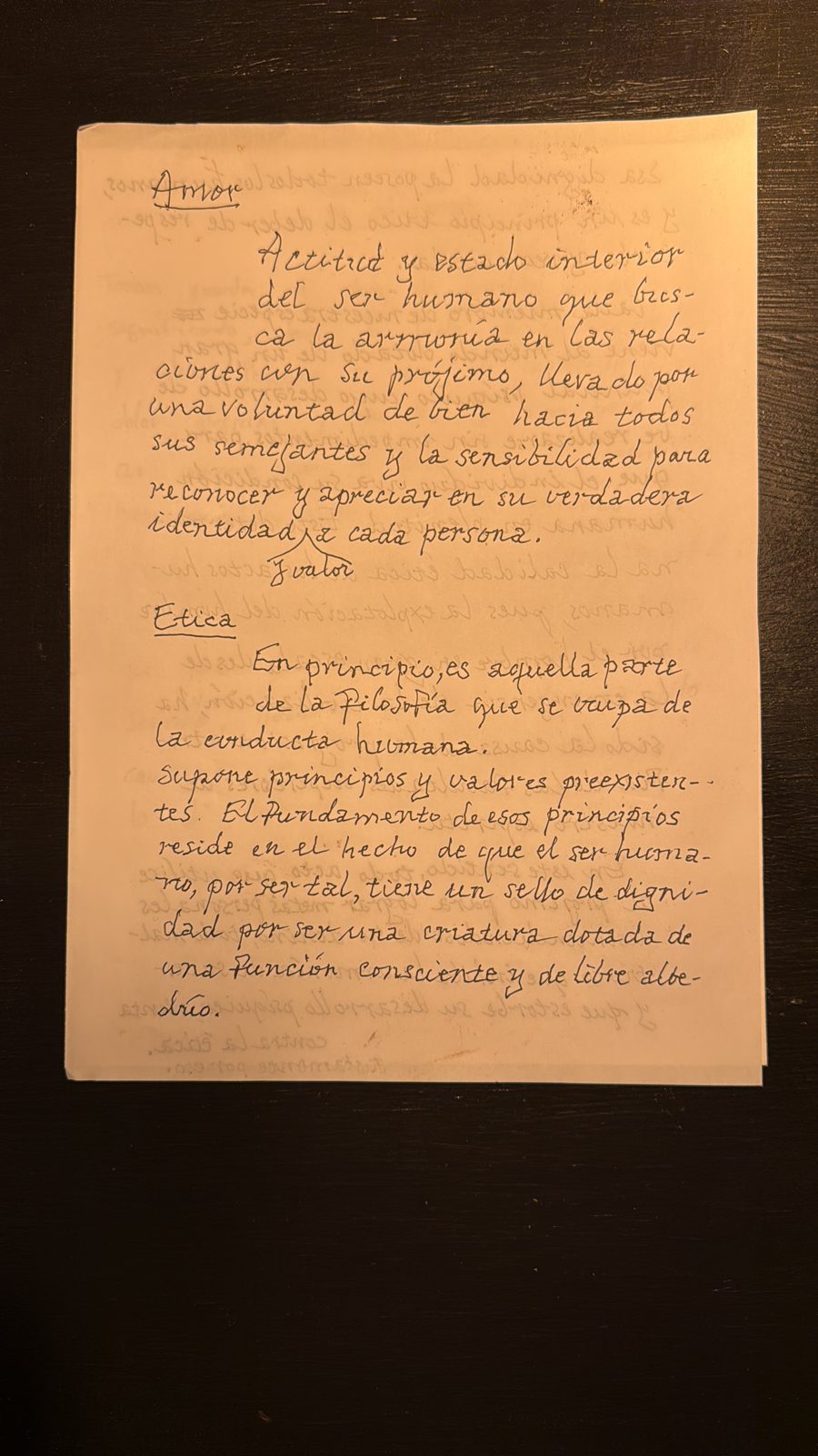 Manuscrito sobre el amor y la ética