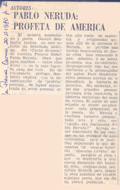 Autores: Pablo Neruda, profeta de América